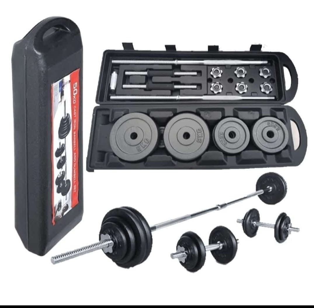 50KG CAST IRON DUMBBELLS SET.