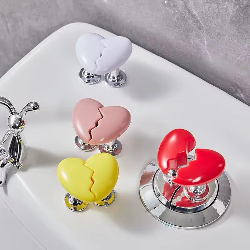 Heart Shape Toilet Presser Love Toilet Press Button Bathroom Water Tank Buttons Push Switch Bathing Room Decor Nail Protector
